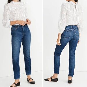 Madewell The Tall High-Rise Slim Boyjean in Barksdale Wash Jeans size 26 T tall